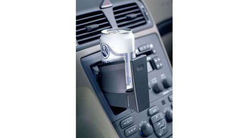 Cup holder, folding into the dashboard
