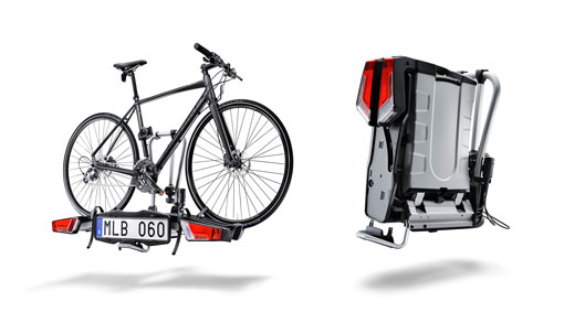 Bicycle holder foldable, towbar mounted, 2 bikes