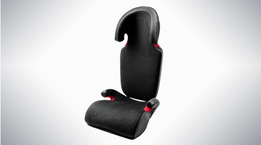 Booster cushion/backrest, leather and nubuck textile
