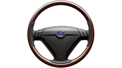 Steering wheel, wood, Dark Wood